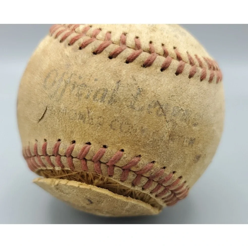Vintage‎ Rawlings All Leather Baseball For Crafting, Damaged, Official League